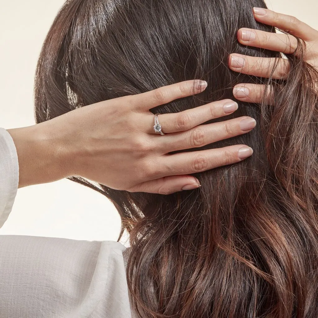 Histoire D'Or Bague Solitaire Poseidon Argent Blanc Oxyde De Zirconium – Image 6