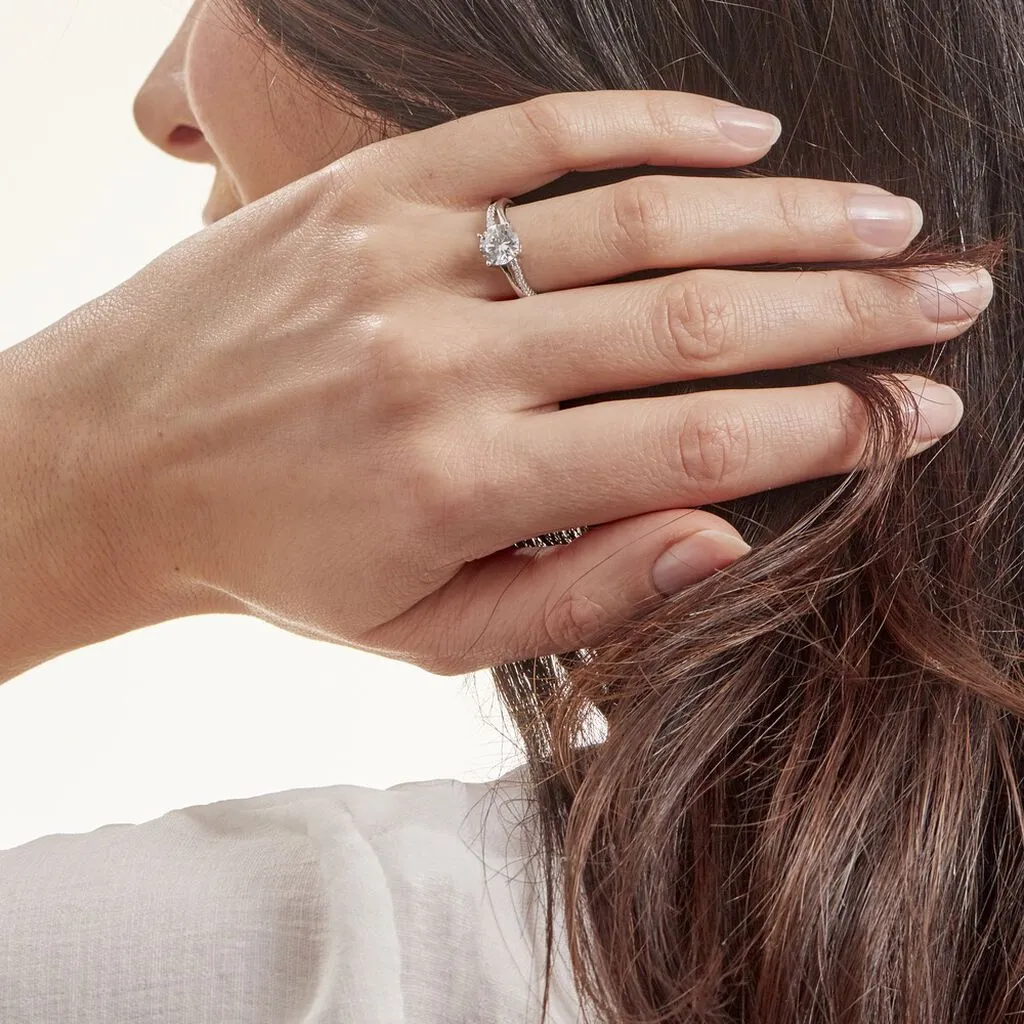 Histoire D'Or Bague Solitaire Poseidon Argent Blanc Oxyde De Zirconium – Image 7