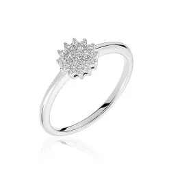 Histoire D'Or Bague Solitaire Anne-stephanie Argent Blanc Oxyde De Zirconium