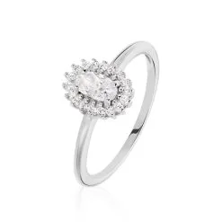 Histoire D'Or Bague Solitaire Shandrany Argent Blanc Oxyde De Zirconium