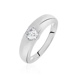 Histoire D'Or Bague Solitaire Gwendal Argent Oxyde De Zirconium
