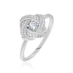 Histoire D'Or Bague Anasthase Argent Blanc Oxyde De Zirconium