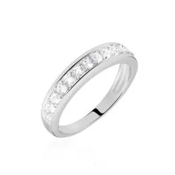 Histoire D'Or Demi Alliance Heket Argent Blanc Oxyde De Zirconium
