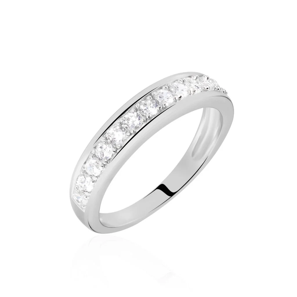 Histoire D'Or Demi Alliance Heket Argent Blanc Oxyde De Zirconium