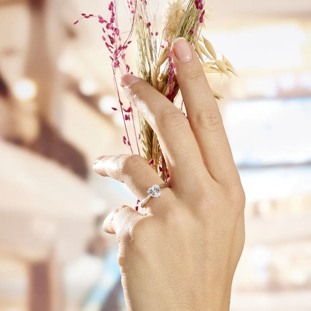 Histoire D'Or Bague Solitaire Geranium Argent Blanc Oxyde De Zirconium – Image 5