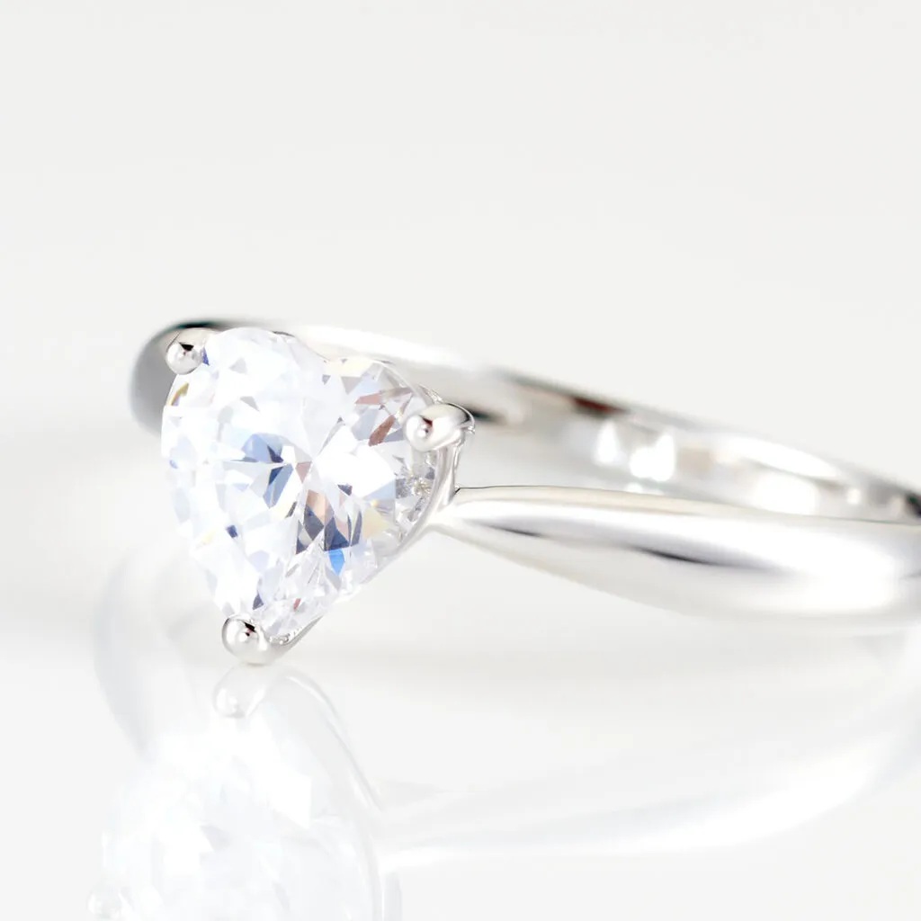 Histoire D'Or Bague Solitaire Geranium Argent Blanc Oxyde De Zirconium – Image 4