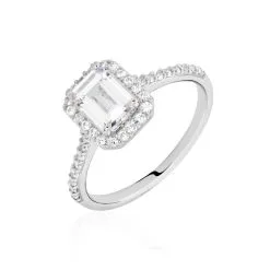 Histoire D'Or Bague Solitaire Cadmos Argent Blanc Oxyde De Zirconium