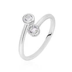 Histoire D'Or Bague Ajustable Mechte 1 Argent Blanc Oxyde De Zirconium