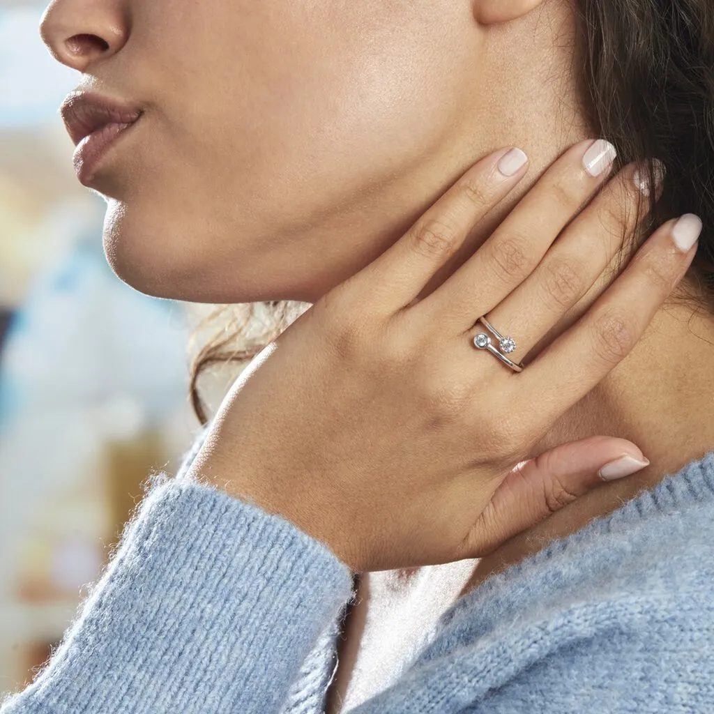 Histoire D'Or Bague Ajustable Mechte 1 Argent Blanc Oxyde De Zirconium – Image 6