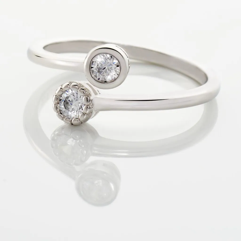 Histoire D'Or Bague Ajustable Mechte 1 Argent Blanc Oxyde De Zirconium – Image 4