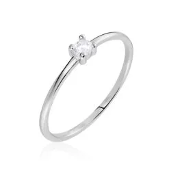 Histoire D'Or Bague Solitaire Etan Argent Blanc Oxyde De Zirconium
