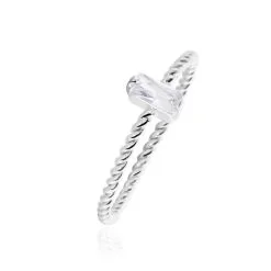 Histoire D'Or Bague Solitaire Nellette Argent Oxyde De Zirconium