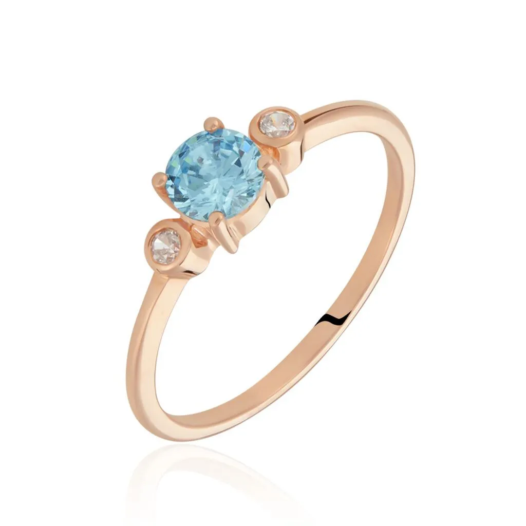 Histoire D'Or Bague Solitaire Shir Argent Rose Oxyde De Zirconium