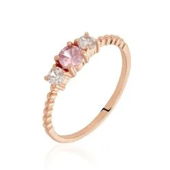 Histoire D'Or Bague Shahar Argent Rose Oxyde De Zirconium