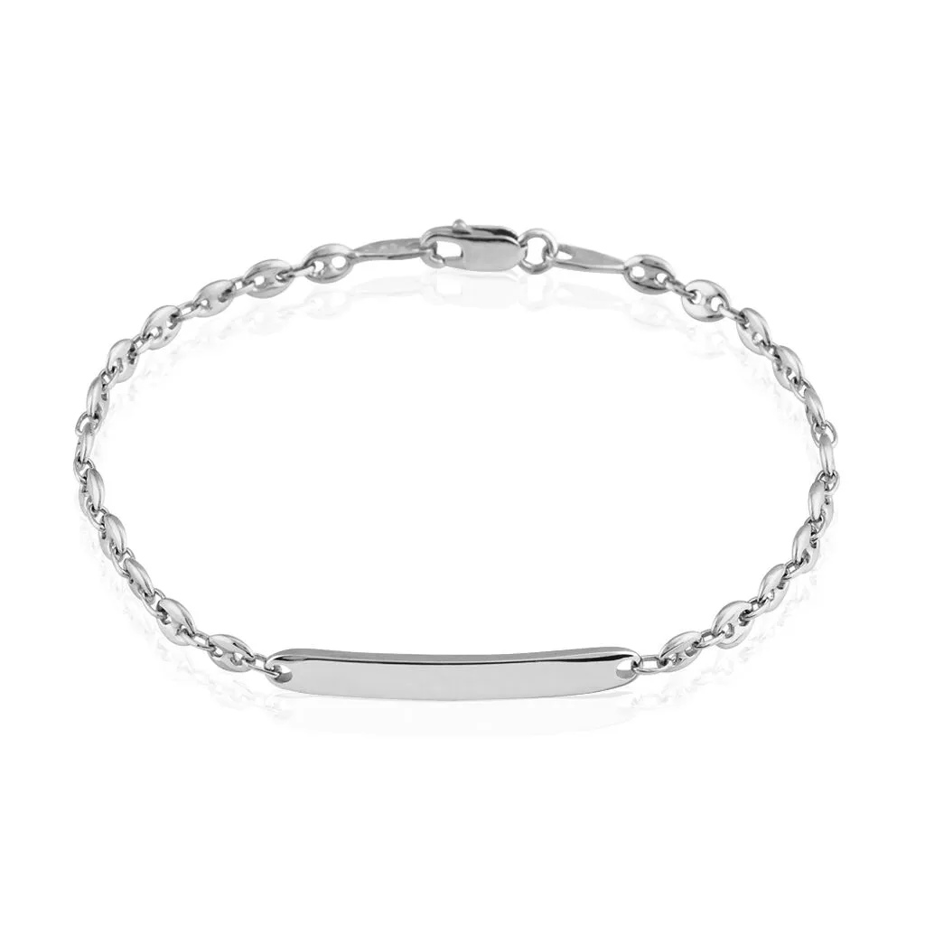 Histoire D'Or Bracelet Identité Caroline Maille Grain De Cafe Argent Blanc