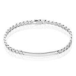 Histoire D'Or Bracelet Identité Clementine Maille Gourmette Argent Gris