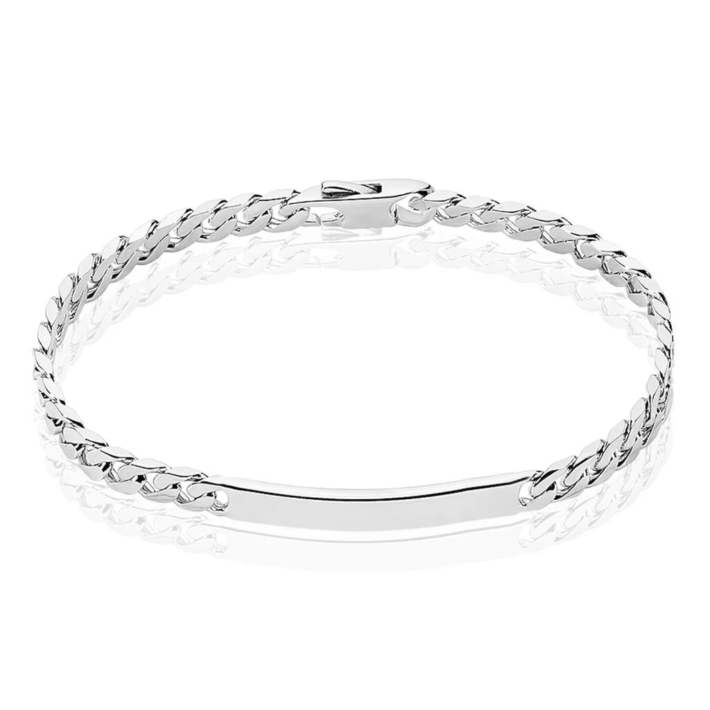 Histoire D'Or Bracelet Identité Clementine Maille Gourmette Argent Gris