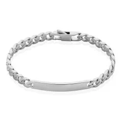 Histoire D'Or Bracelet Identité Casper Maille Gourmette Argent Blanc