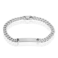 Histoire D'Or Bracelet Identité Clementine Maille Gourmette Argent Blanc