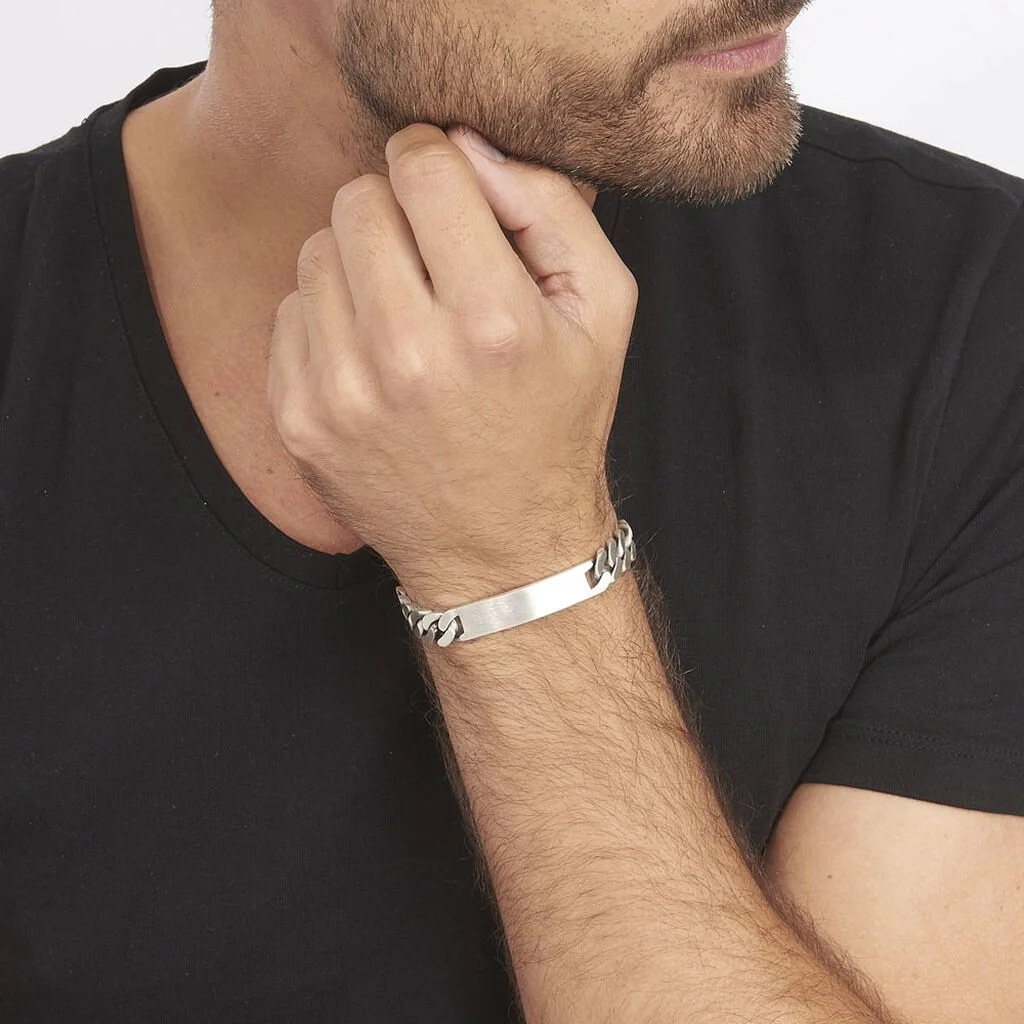 Histoire D'Or Bracelet Identité Casper Maille Gourmette Argent Blanc – Image 3