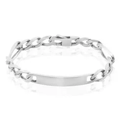 Histoire D'Or Bracelet Identité Vivian Maille Alternee 1/3 Argent Blanc