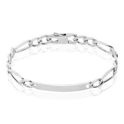 Histoire D'Or Bracelet Identité Vivian Maille Alternee 1/3 Argent Blanc