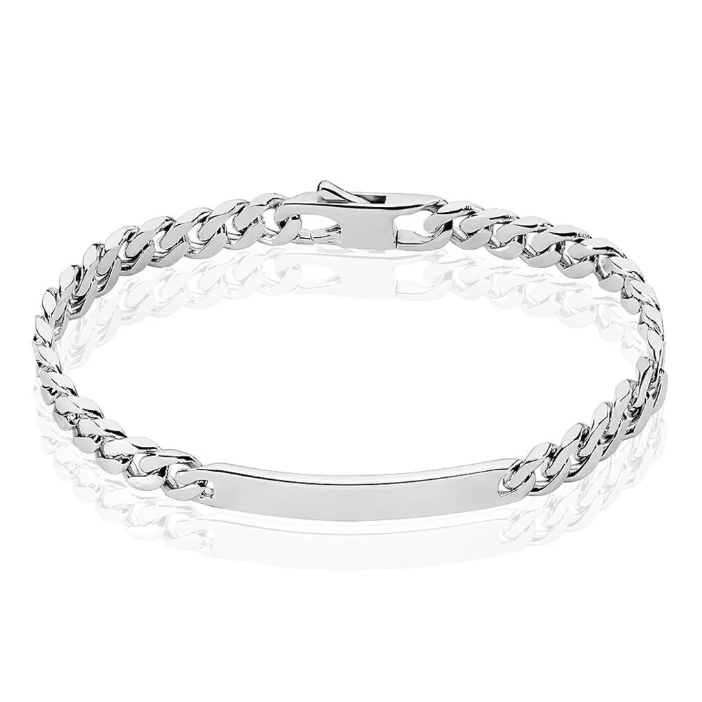 Histoire D'Or Bracelet Identité Casper Maille Gourmette Argent Blanc