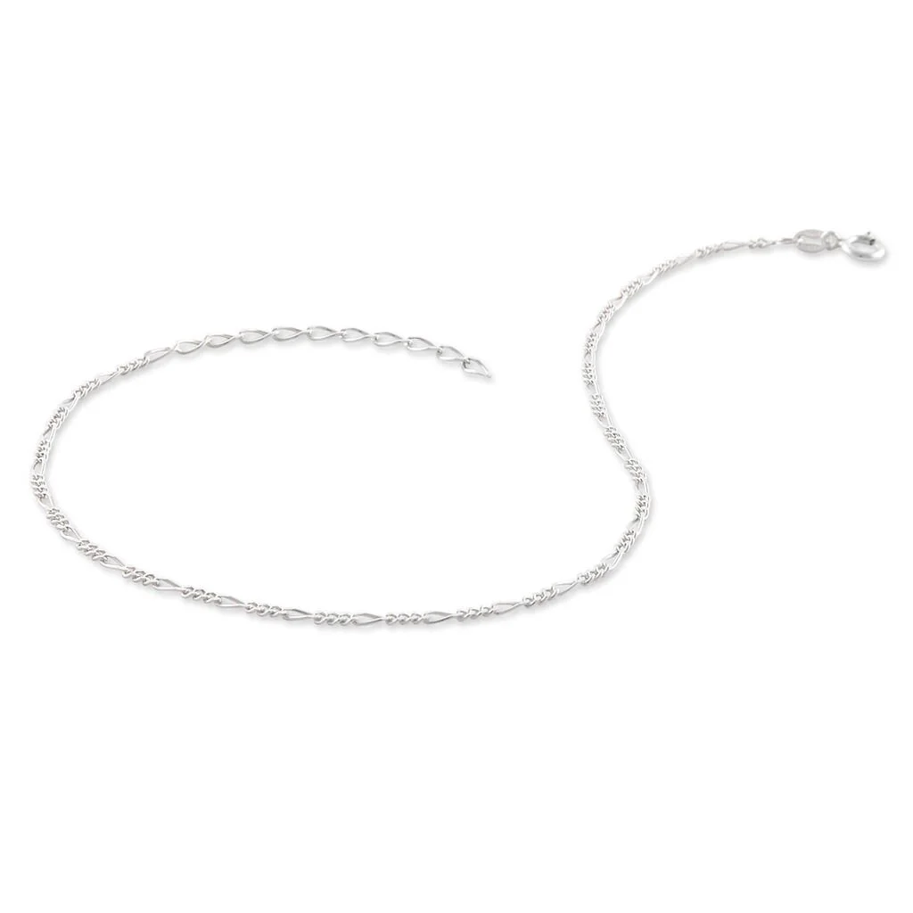 Histoire D'Or Chaîne De Cheville Cleona Maille Alternee 1/3 Argent Blanc – Image 2