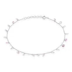 Histoire D'Or Chaîne De Cheville Carolaine Argent Blanc Oxyde De Zirconium