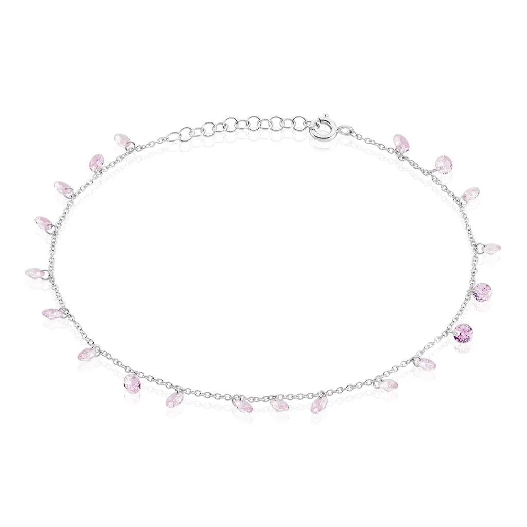 Histoire D'Or Chaîne De Cheville Carolaine Argent Blanc Oxyde De Zirconium