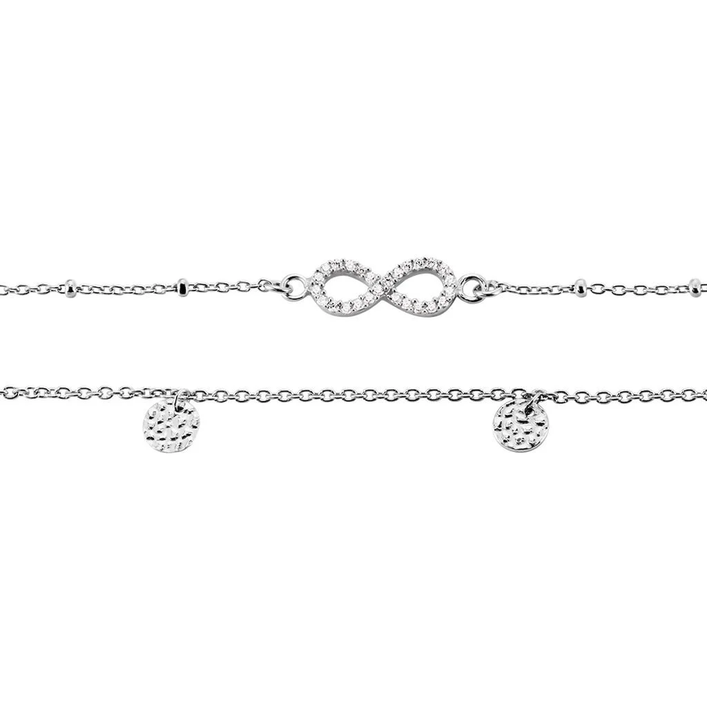 Histoire D'Or Chaîne De Cheville Argent Blanc Roschen Oxydes De Zirconium – Image 2