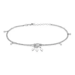 Histoire D'Or Chaîne De Cheville Argent Blanc Tangui Oxydes De Zirconium