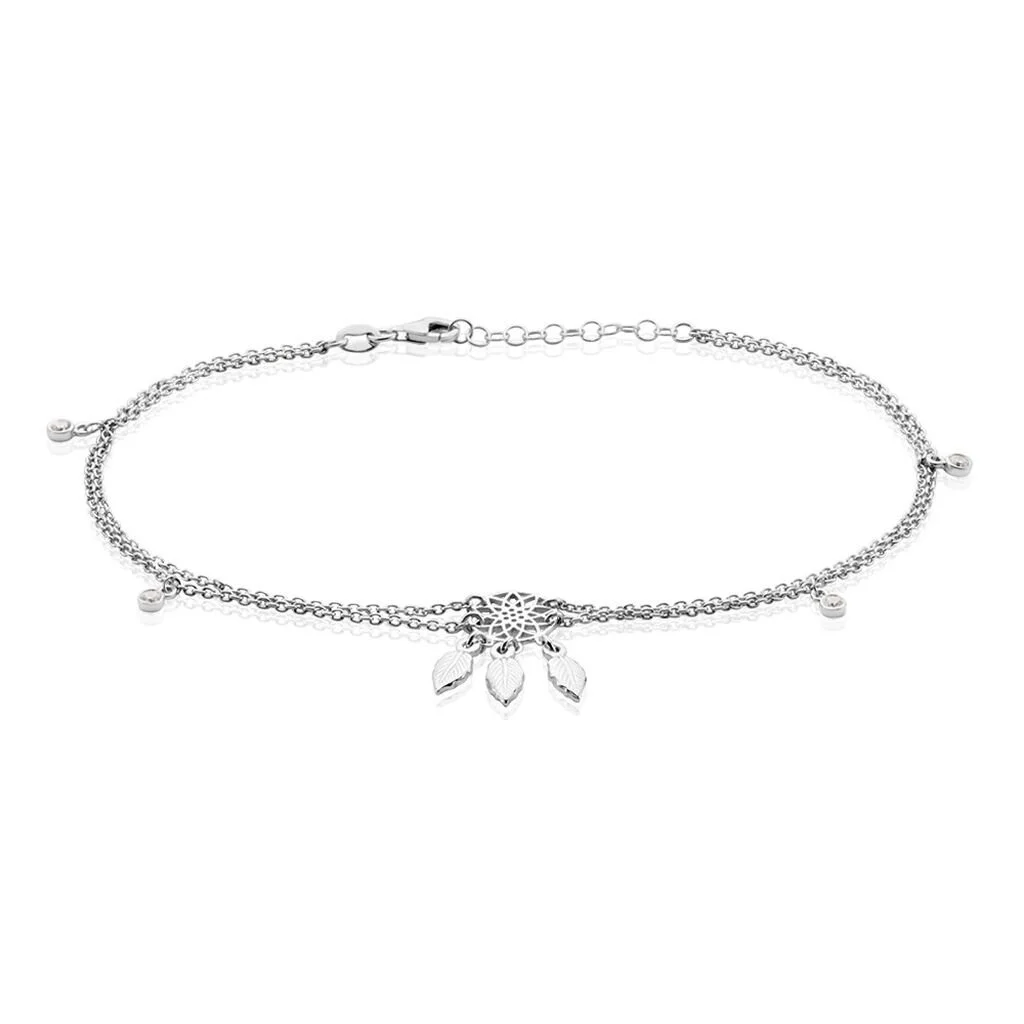 Histoire D'Or Chaîne De Cheville Argent Blanc Tangui Oxydes De Zirconium