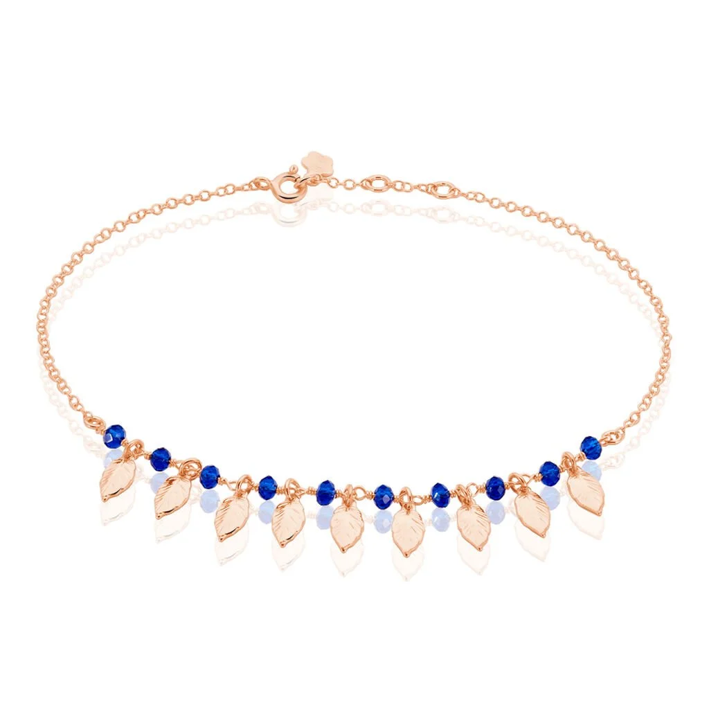 Histoire D'Or Chaîne De Cheville Maxine Argent Rose Pierre De Synthese