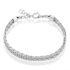 Histoire D'Or Bracelet Metropolitan Maille Fantaisie Acier Blanc