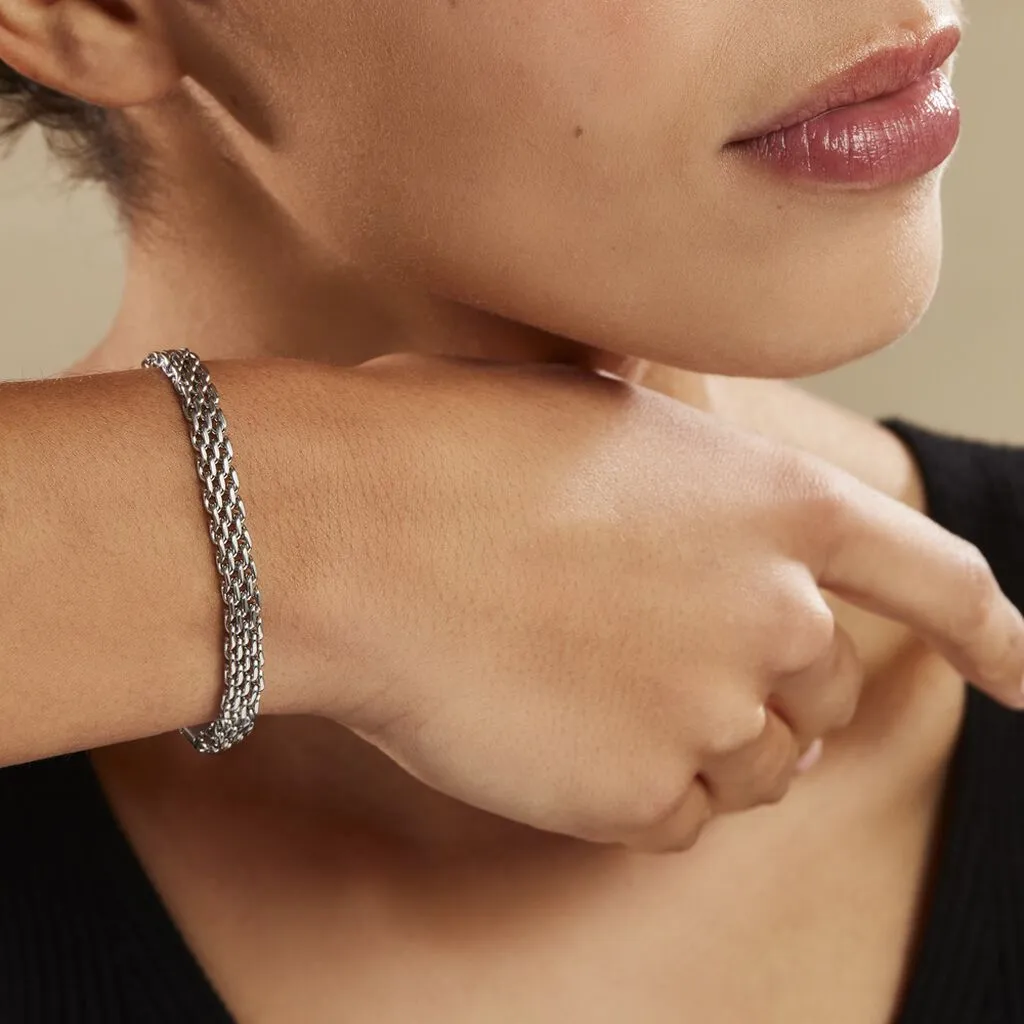 Histoire D'Or Bracelet Metropolitan Maille Fantaisie Acier Blanc – Image 4