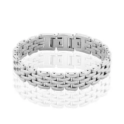 Histoire D'Or Bracelet Celicia Maille Grain De Riz Acier Blanc