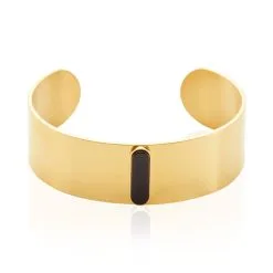 Histoire D'Or Bracelet Manchette Acier Doré Volcanus Agate