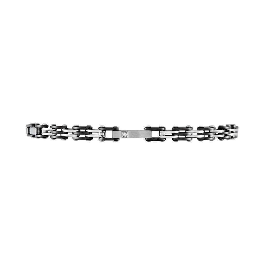 Histoire D'Or Bracelet Ajustable Acier Gris Et Noir Jaki – Image 2