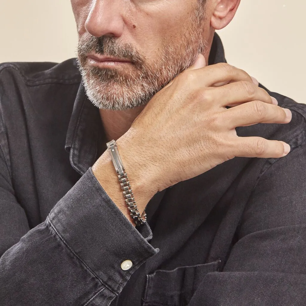 Histoire D'Or Bracelet Identite Acier Blanc Et Rose Blas – Image 4