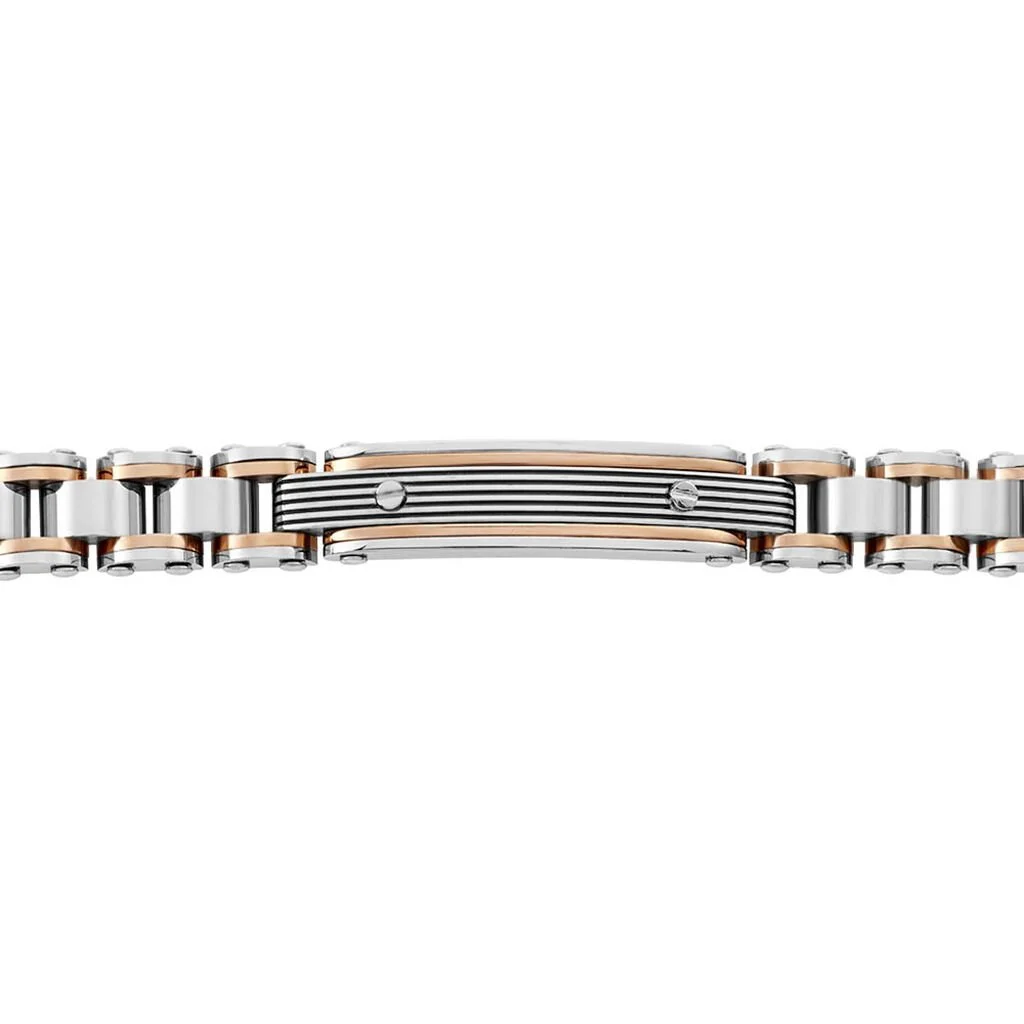 Histoire D'Or Bracelet Identite Acier Blanc Et Rose Blas – Image 2