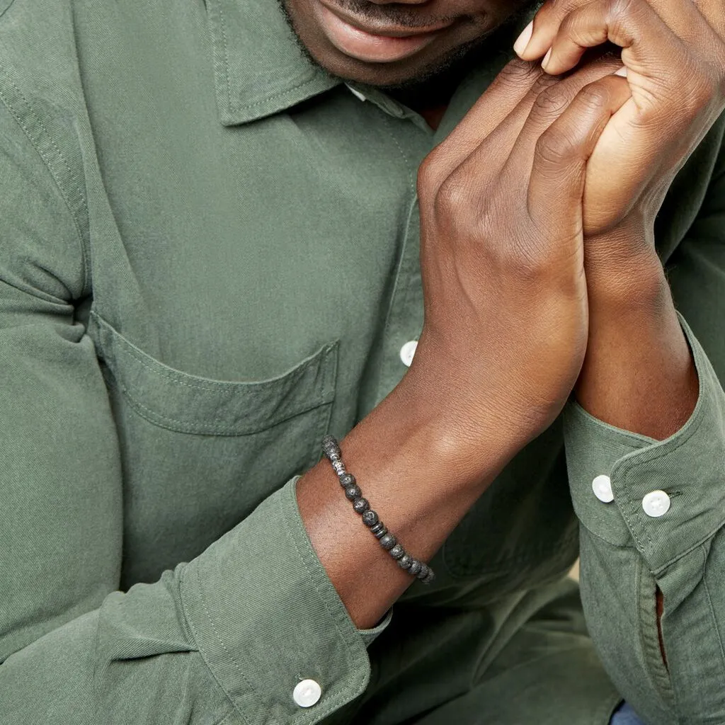 Histoire D'Or Bracelet Acier Hugueso Agates Noires – Image 5