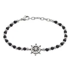 Histoire D'Or Bracelet Arsenius Acier Blanc Onyx
