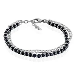Histoire D'Or Bracelet Magalos Acier Blanc Onyx