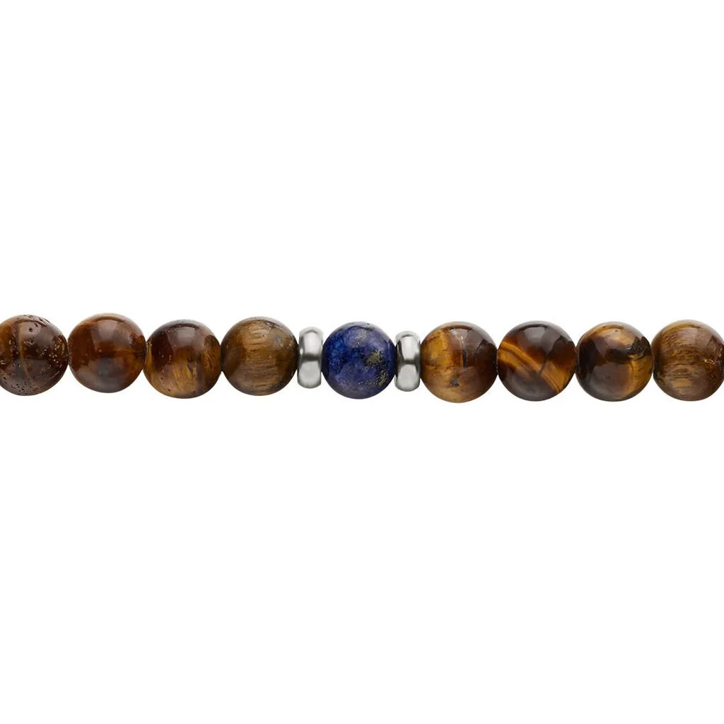 Histoire D'Or Bracelet Acier Blanc Delfino œil De Tigre Sodalite – Image 2