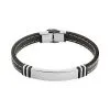 Histoire D'Or Bracelet Acier Blanc Gerard Caoutchouc Noir