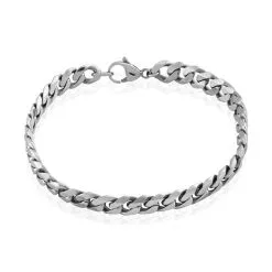 Histoire D'Or Bracelet Noah Maille Gourmette Acier Blanc