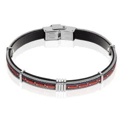 Histoire D'Or Bracelet Erick Acier Blanc