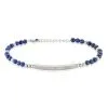 Histoire D'Or Bracelet Identité Acier Blanc Boules Sebastino Lapis Lazuli