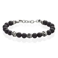 Histoire D'Or Bracelet Acier Blanc Hantz Pierre De Lave